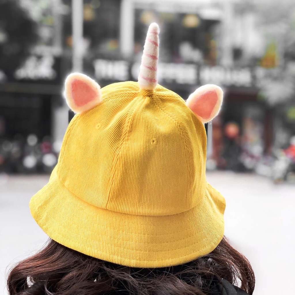 Mũ Nón Maruko 3D Rộng Vành Nhiều Kiểu Sừng Nhọn Unicorn Bucket Hat
