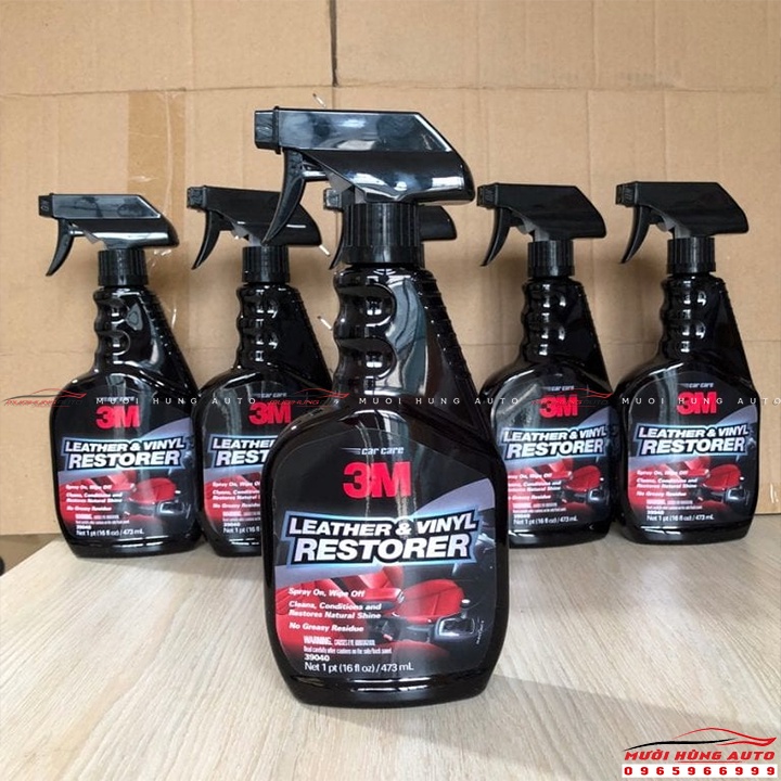 3M LEATHER & VINYL RESTORER 473ML, Dung Dịch Vệ Sinh Bảo Dưỡng Nội Thất Ô tô