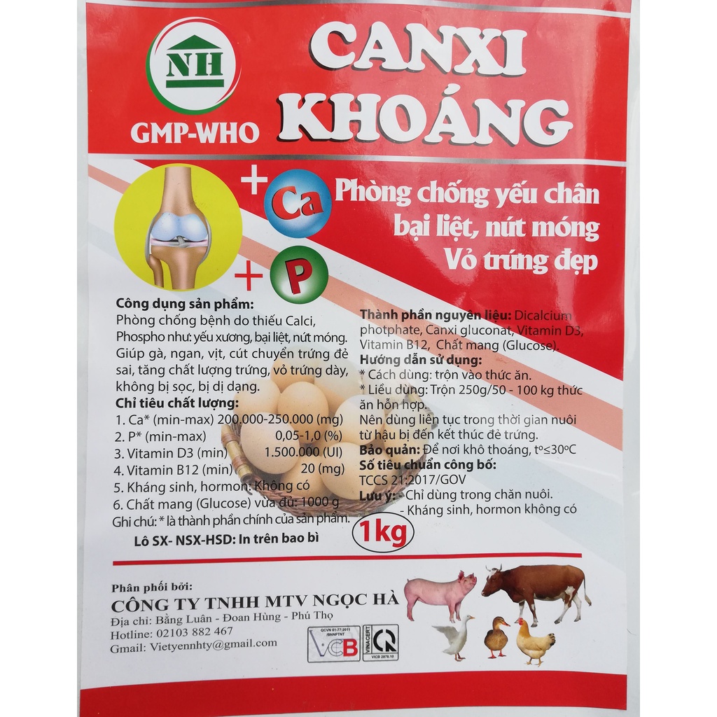 1kg CANXI KHOÁNG Phòng chống yếu chân, bại liệt