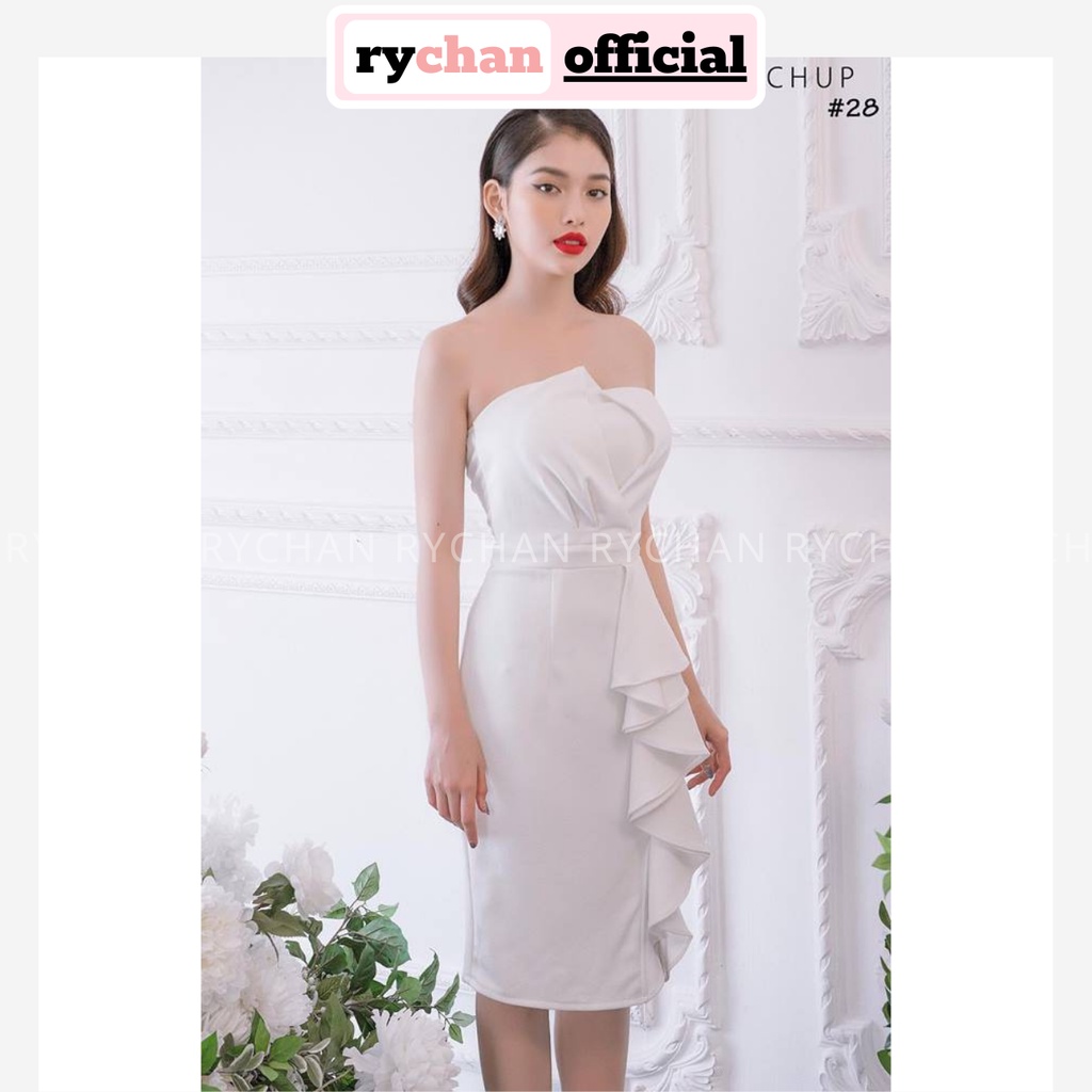 DO424 - Đầm Ôm Body Cúp Ngực Xếp Bèo Nhiều Màu