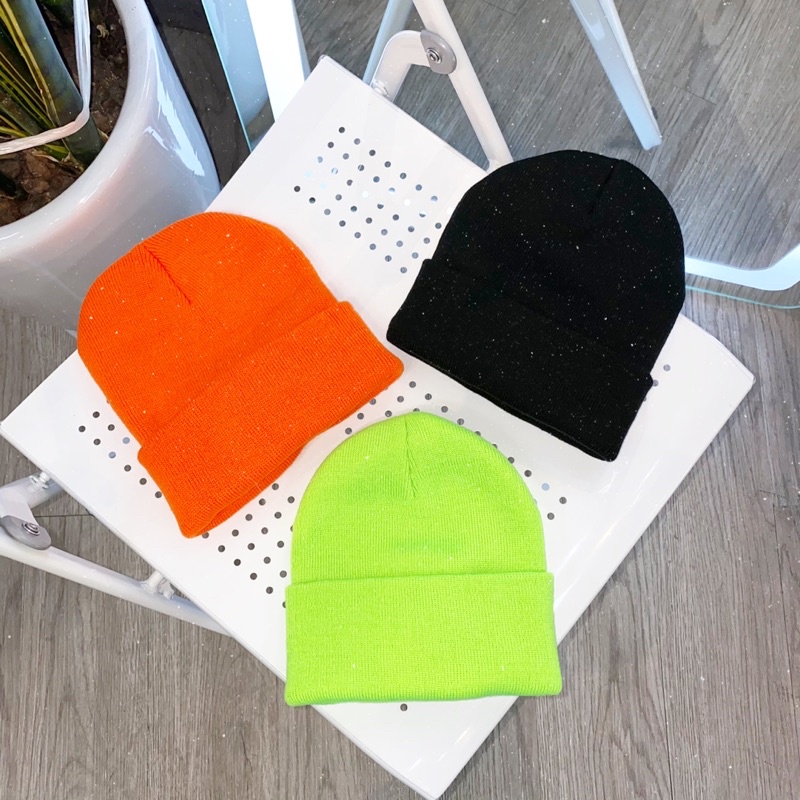 Mũ Len Trơn Thời Trang Màu Xanh Neon - Mã Số: ML789