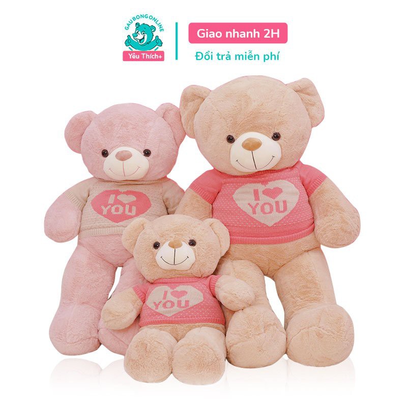 Gấu Bông Teddy Áo Love Lông Trơn Cao Cấp Gấu Bông Online