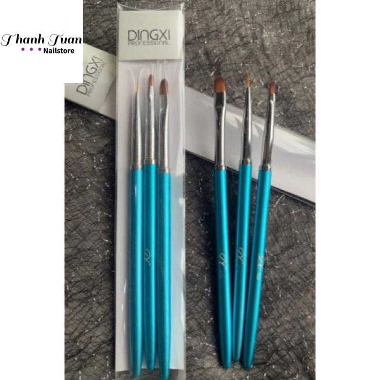 Bộ ba cọ Nhật Dingxi - Cọ hoa cúc vẽ móng ( xanh , nâu )  - Phụ kiện đồ nail