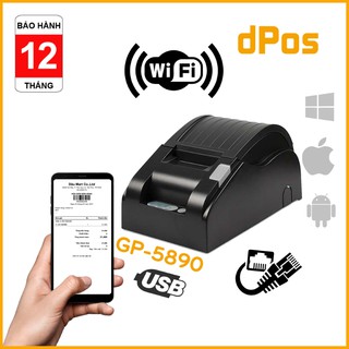 Mua Máy in hoá đơn K58 dPos GP5890XIII XP58IIH USB WIFI in bill tính tiền từ các phần mềm bán hàng Shopee Food Kioviet Sapo