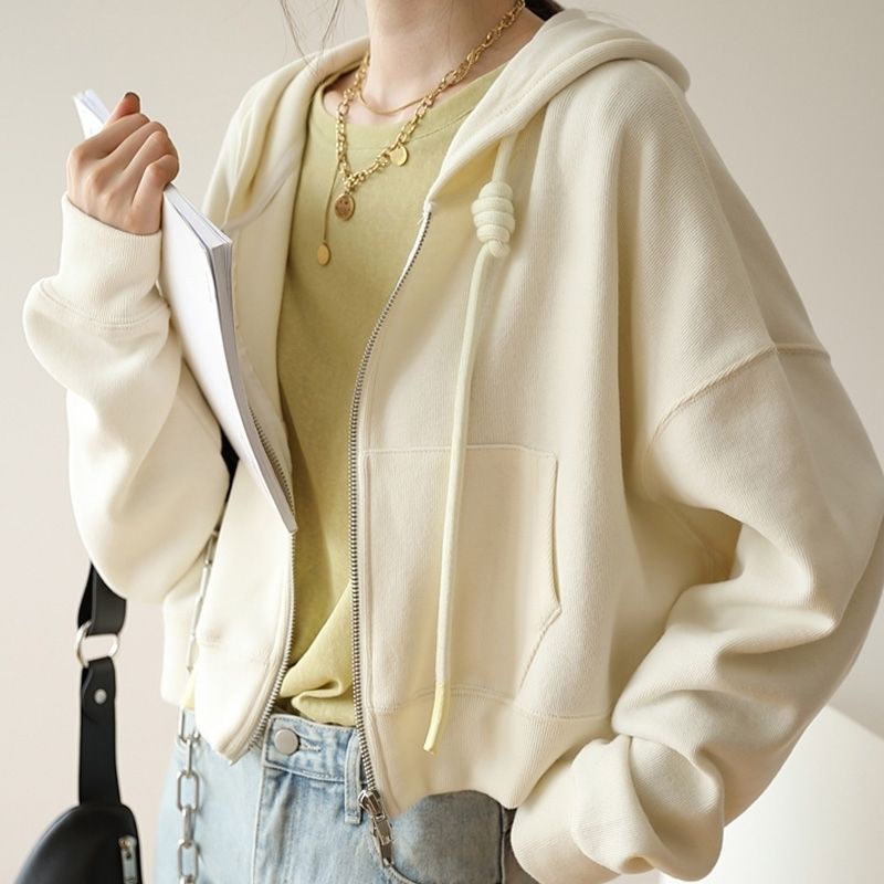 Áo Khoác Cardigan Có Mũ Trùm Dáng Rộng Thời Trang Xuân Thu Phong Cách Hàn Quốc Cho Nữ