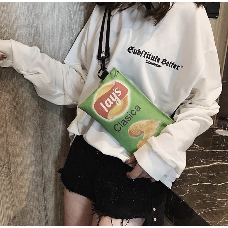 💥HOT💥 Túi đeo chéo hình gói Snack bim bim Lays cute