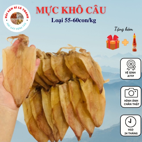 Mực khô Câu Vũng Tàu 1 Kg Loại nhỏ (Tầm 55 - 60 con) Hàng đảm bảo chất lượng