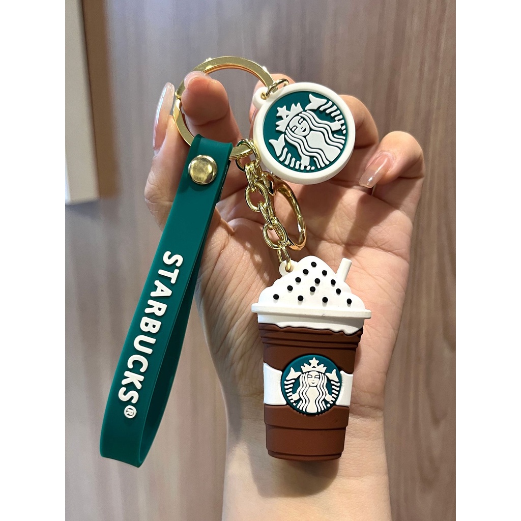 STARBUCKS Móc Khóa Hình Ly Trà Sữa/Cà Phê Bằng PVC Ba Chiều Độc Đáo