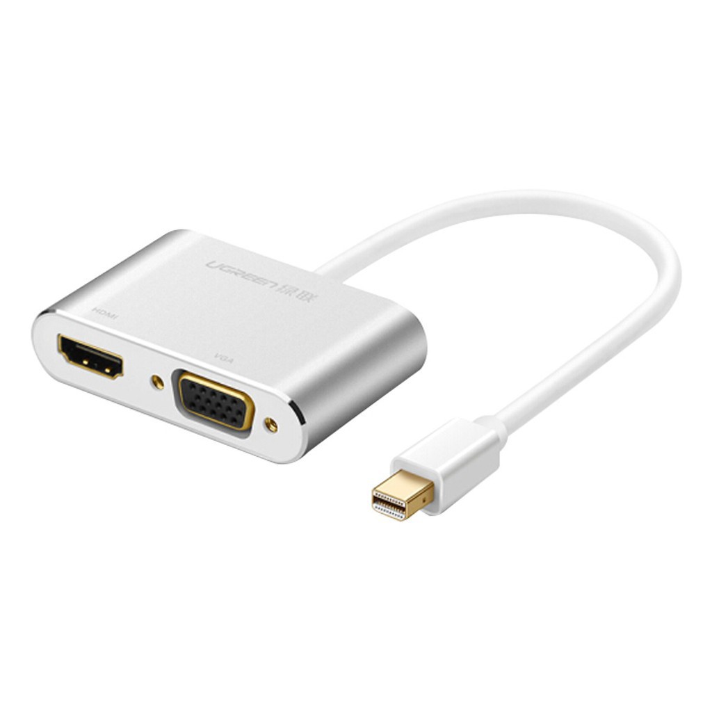 Cáp Chuyển Mini Displayport Sang HDMI + VGA UGREEN 20421 - Thunderbolt To HDMI Và VGA - Hàng Chính Hãng