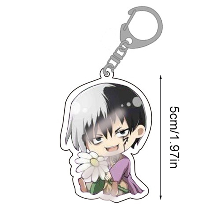 Móc Khóa Nhựa Acrylic Hai Mặt Họa Tiết Hoạt Hình Dr.Stone