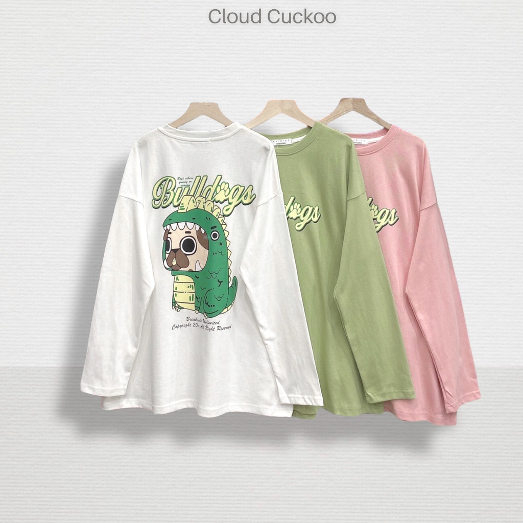 Áo Dài Tay Hình Khủng Long Dễ Thương Chất Cotton Thu Đông Siêu Đẹp - Mã Số: KD0153