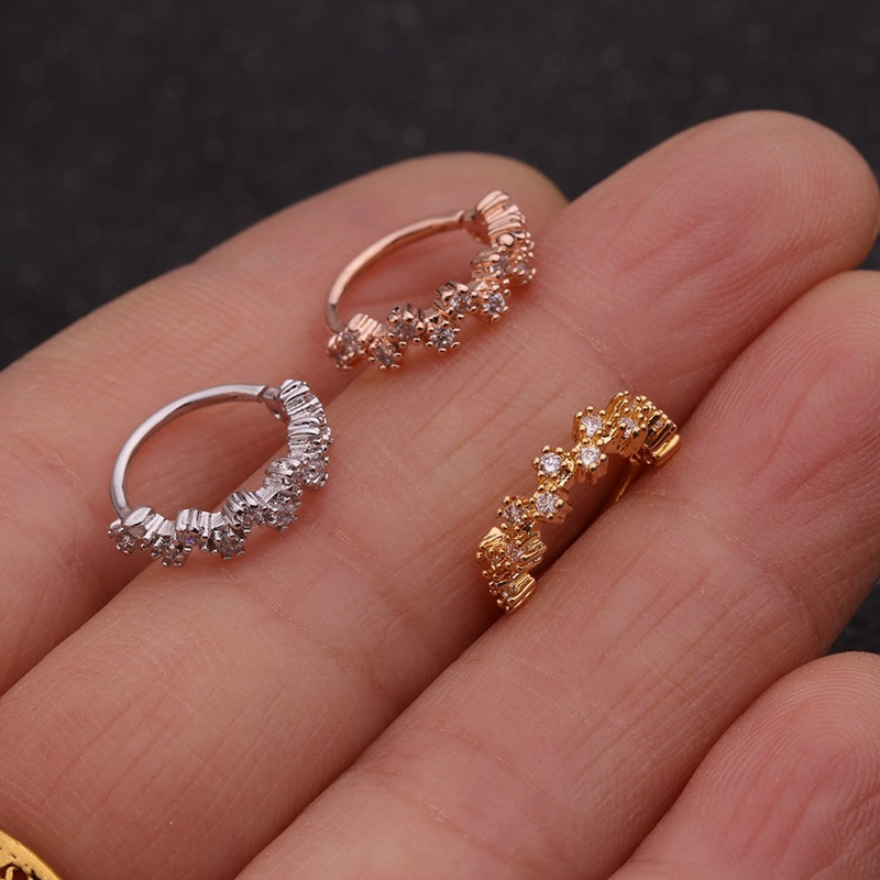 Khuyên đeo vành tai BEADIA 8mm nhiều kiểu dáng thời trang cá tính
