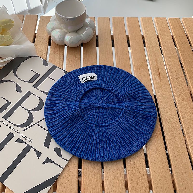 Mũ nồi len màu đen cho chu vi vòng đầu lớn thời trang Hàn Quốc cho nữ