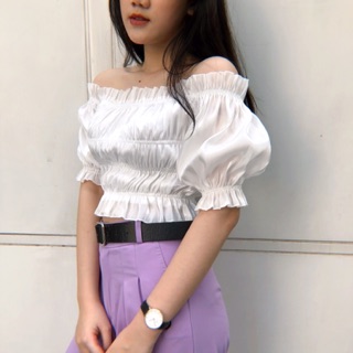Áo trễ vai voan kính