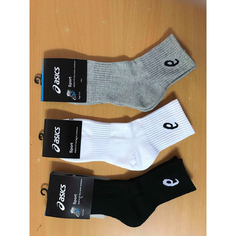 Tất tennis 100% cotton cao cổ dày