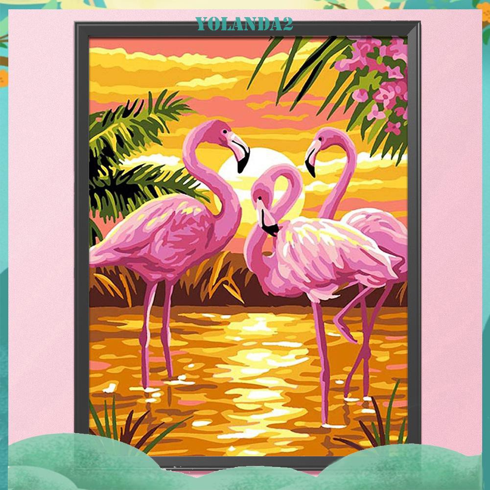 Bộ Tranh Thêu Chữ Thập Hình Chim Hồng Hạc 11ct Diy