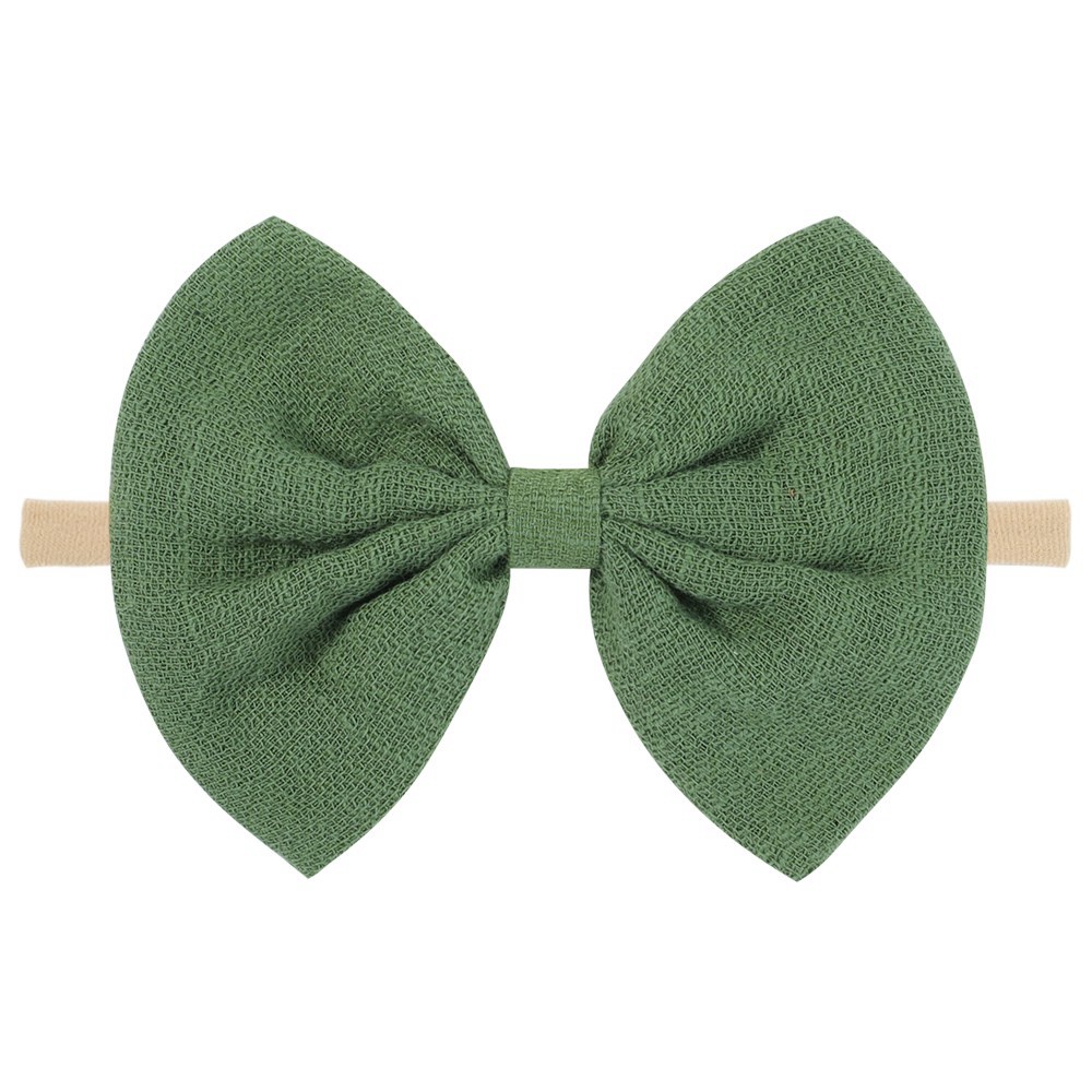 Băng đô KIDSBOWS co giãn đính nơ nylon màu trơn 4.4inch xinh xắn dành cho bé gái