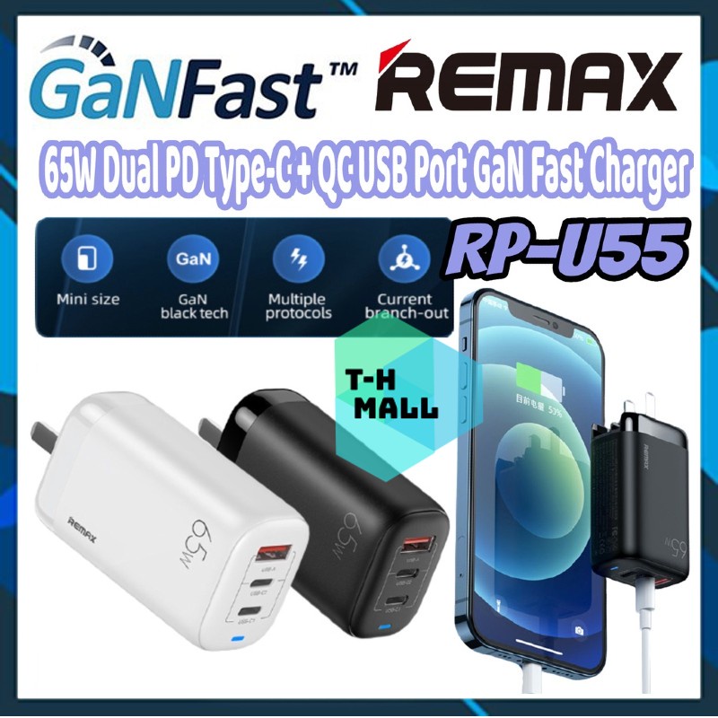 Củ sạc nhanh Gan Quick Charger PD 3.0 65W cổng Type C cho Smartphone/ Tablet / Laptop