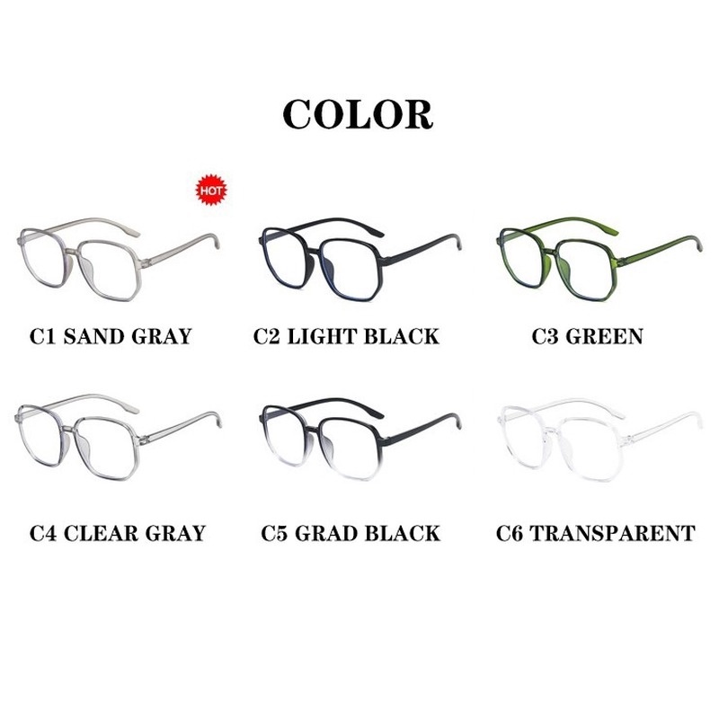 Mắt kính gọng đa giác trong suốt thời trang cho nữ