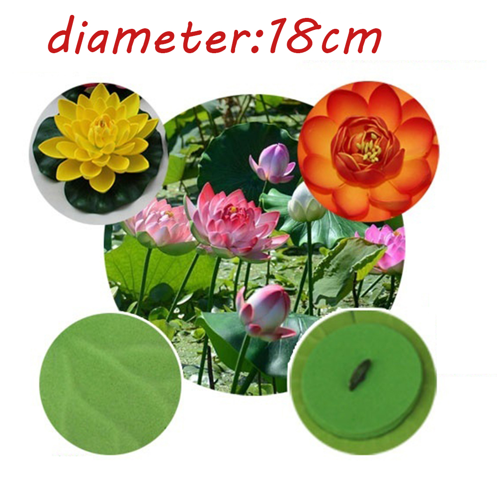 Hoa Sen Giả Bằng Nhựa Dùng Trang Trí 18cm