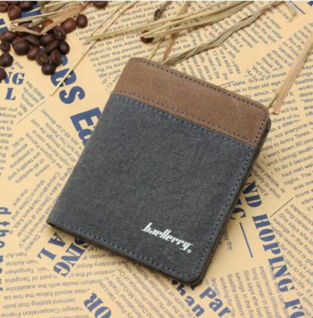 Bóp Vải Và PU Phối Màu Dọc