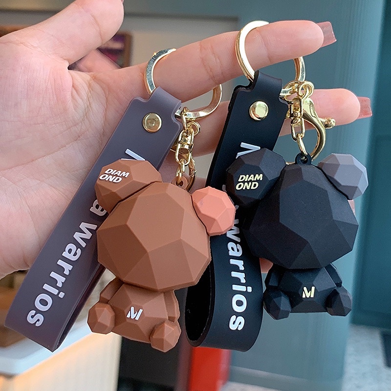 Móc Khóa Dễ Thương Hình Gấu Cute A01, Móc Chìa Khóa Gấu In Chữ M Sang Chảnh