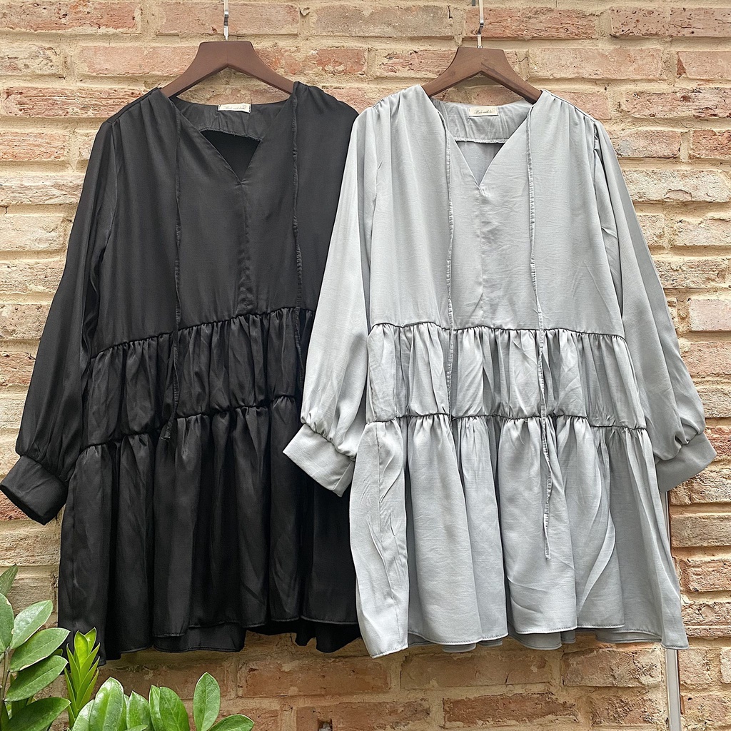 ĐẦM XÒE TẦNG TAY DÀI 2 MÀU SIÊU XINH - FREE MINI DRESS | BigBuy360 - bigbuy360.vn