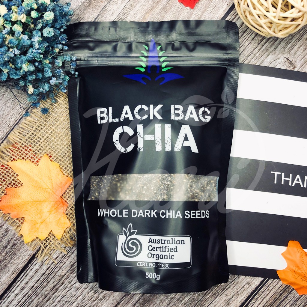 Hạt Chia Úc 500g Organic Chia Seeds Túi Đen hàng chuẩn date mới 🎶  HANI FOOD