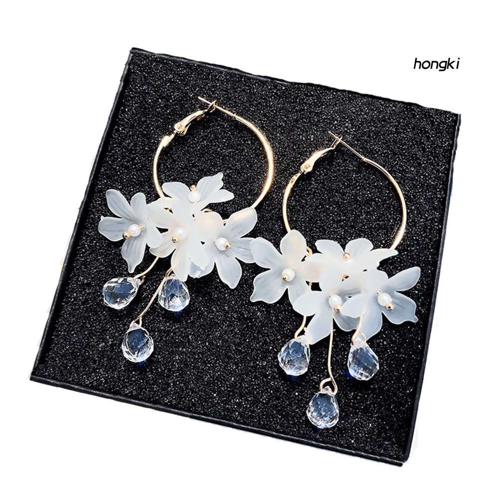 Đôi Khuyên Tai Acrylic Hình Hoa Thời Trang Cho Nữ