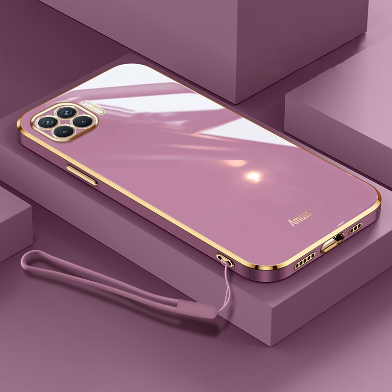 Ốp Điện Thoại Silicon Hình Máy Ảnh Có Dây Đeo Cho OPPO A93 A73 2020 F17 A83 Reno 4F F17 Pro