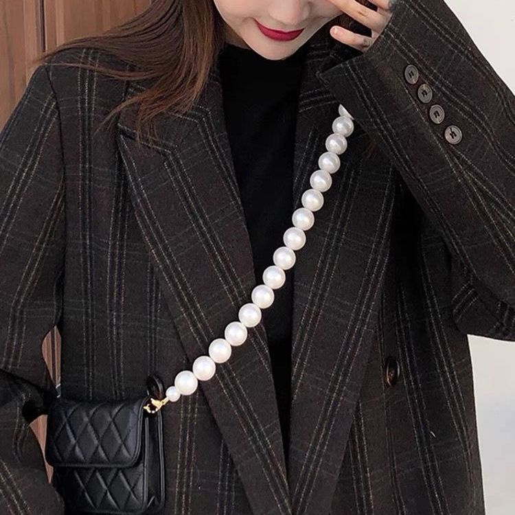 Dây Đeo Túi Xách Đính Ngọc Trai Handmade Thời Trang Dành Cho Nữ