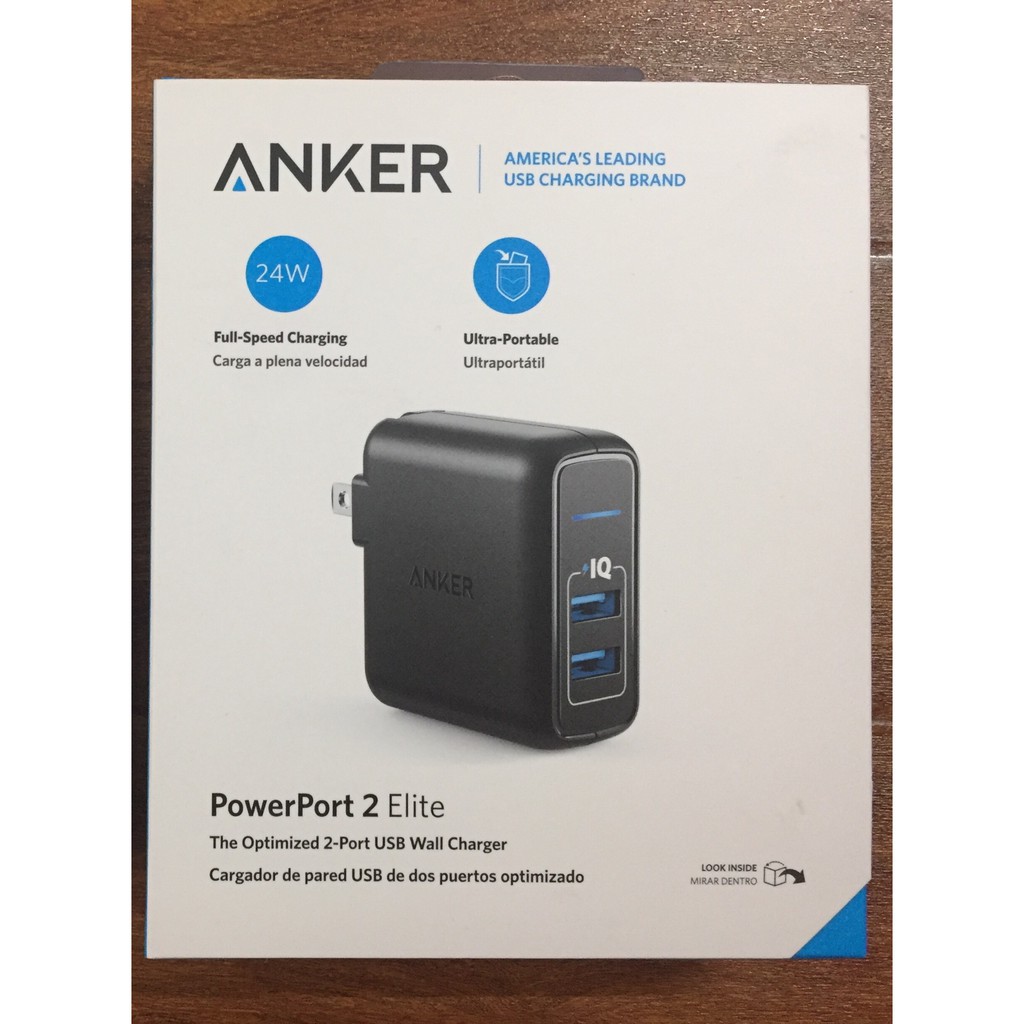 Cốc sạc 2 Cổng Anker PowerPort Elite 24W A2023 - Bảo Hành 18 Tháng, Hàng Chính Hãng