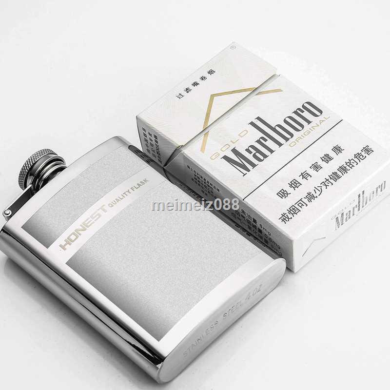 Flask Hip Flask cắm trại nhỏ gọn ❁Bình đựng rượu Mini bằng thép không gỉ 304 dung tích 4oz