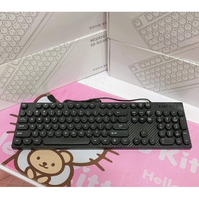 Bàn phím máy tính KB 909 kết nối dây cổng Usb , bấm siêu êm, không tiếng ồn