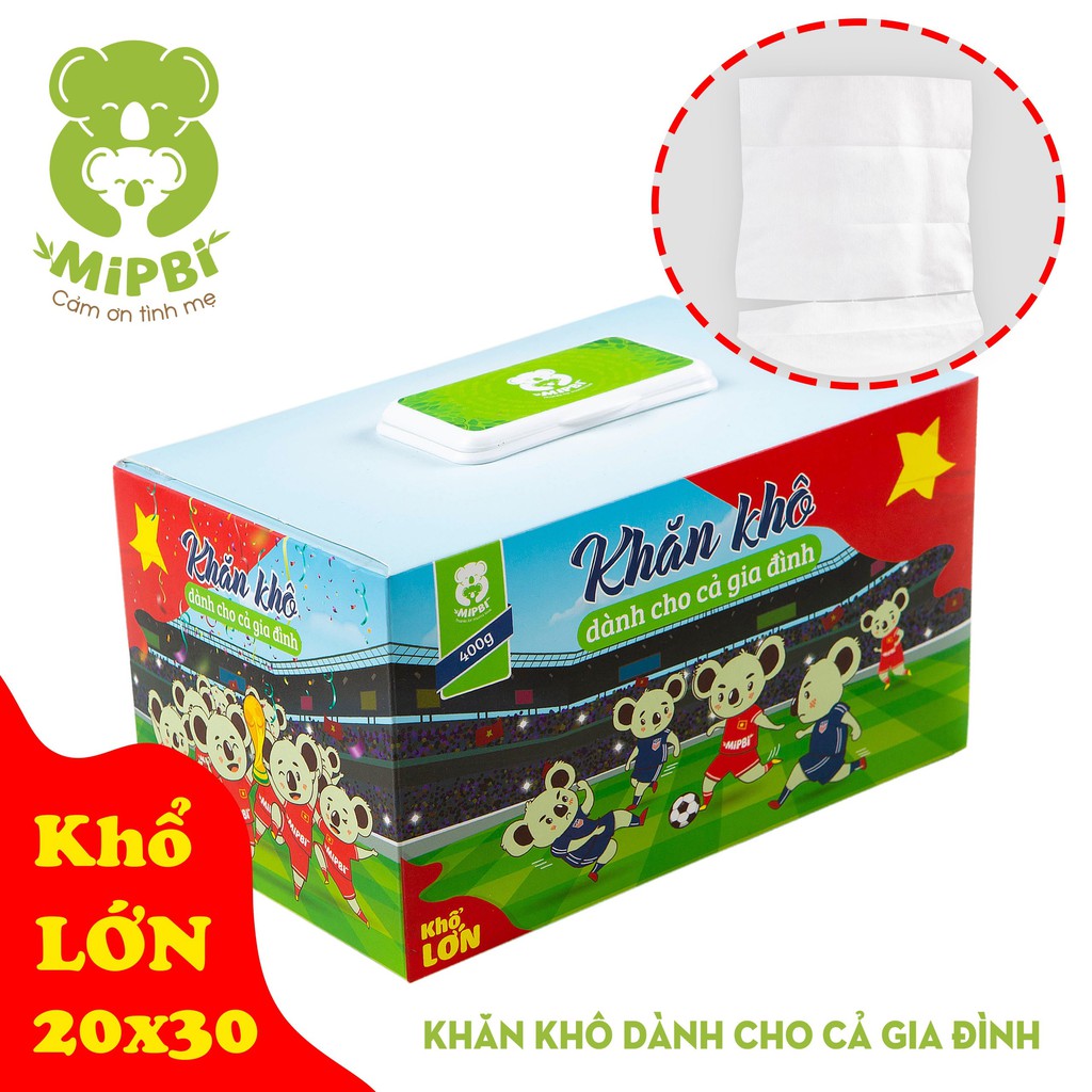 Khăn khô dành cho cả gia đình Mipbi (khổ lớn 20x30cm)