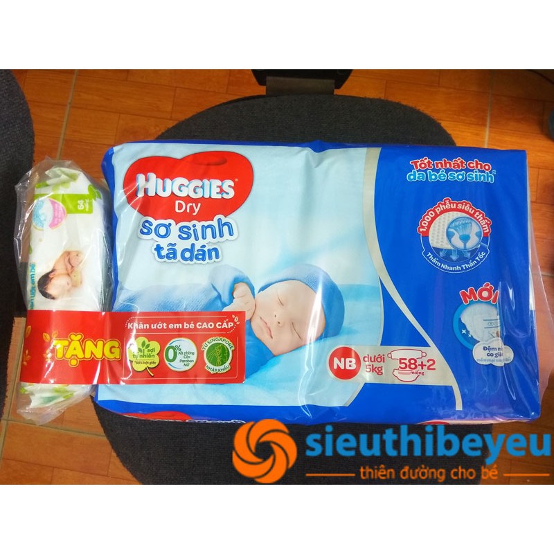 Bỉm dán sơ sinh Huggies NB40/NB74