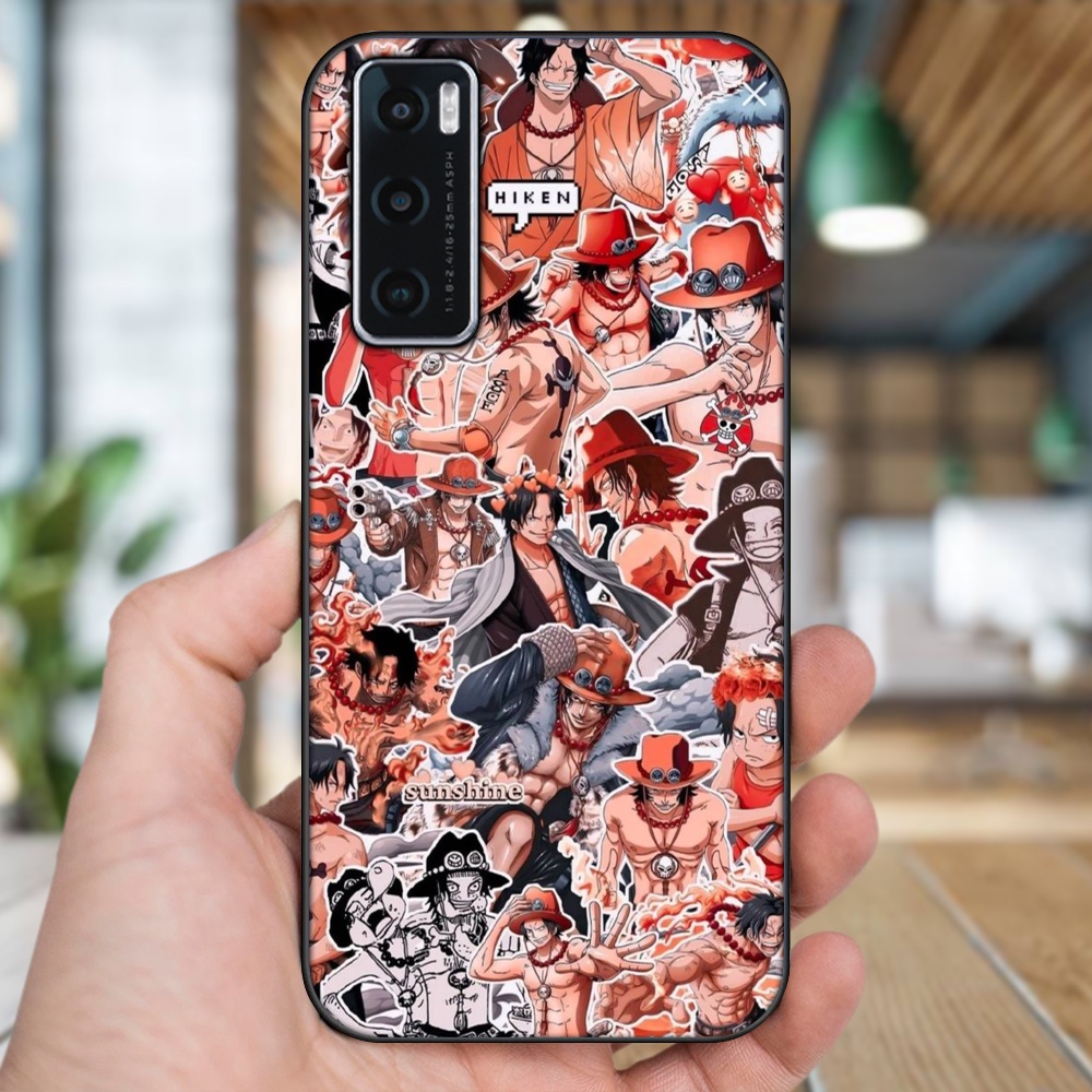 Ốp lưng Vivo V20 SE viền đen in hình Ace One Piece