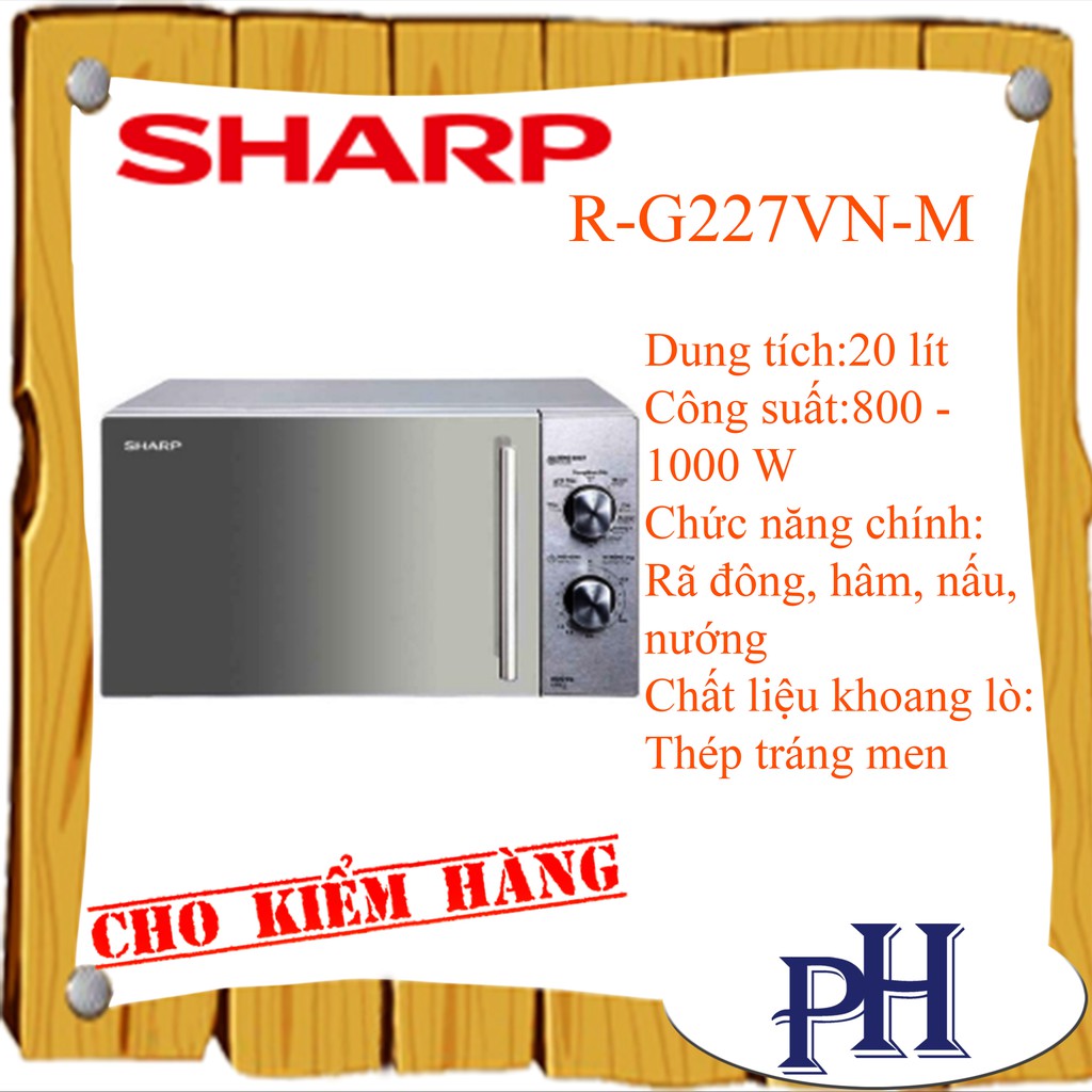Lò vi sóng Sharp R-G227VN-M 20L (Bạc)