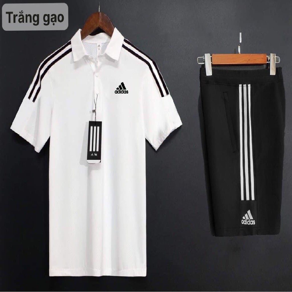 Áo thun nam, bộ thể thao mùa hè nam, Bộ thể thao nam adidas cao cấp, vải gai cá xấu cao cấp thoáng khí, thấm mồ hôi tốt