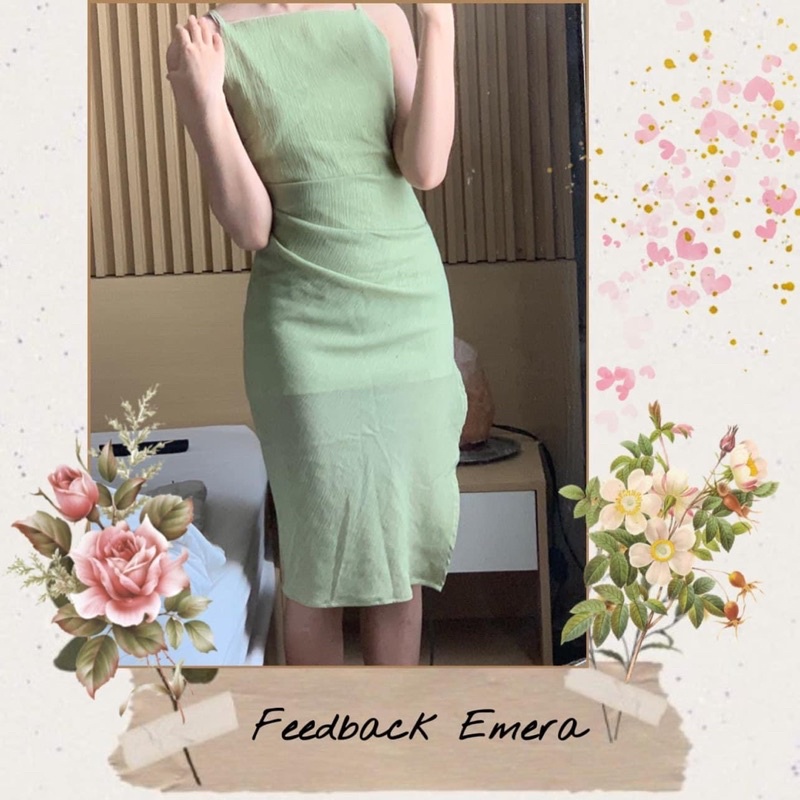 Thanh lý đầm xanh bơ Emera size M