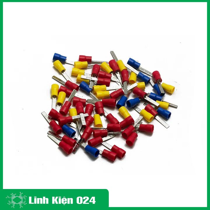 Đầu cốt dẹt bọc nhựa DBV1.25-14, DBV2-14 (gói 100 chiếc)