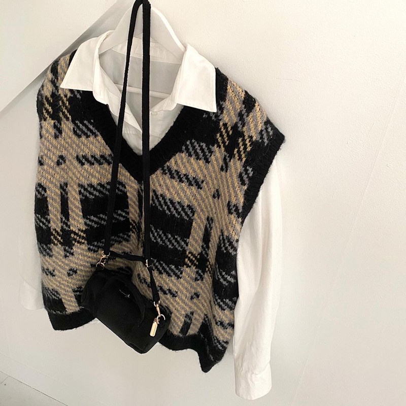 Áo len không tay cổ chữ v thiết kế mới thời trang mùa thu theo phong cách hàn quốc dành cho nữ
 | BigBuy360 - bigbuy360.vn