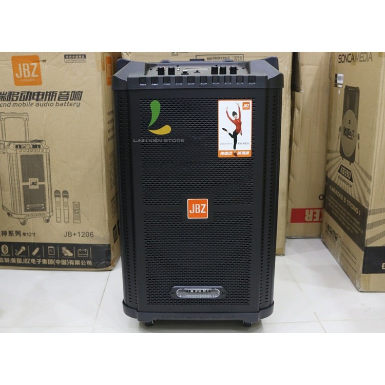 [Tặng 2 Micro] Loa Kéo Karaoke Bluetooth JBZ 1206 UHF Bass 3 Tấc - Bh 6 Tháng