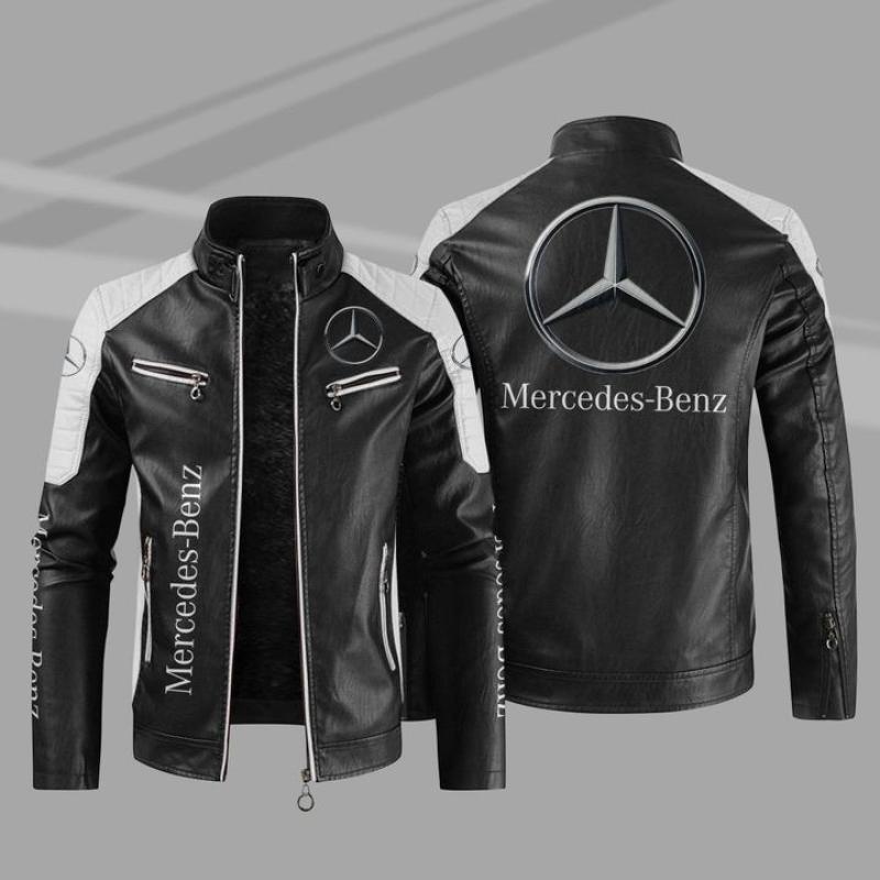 Áo Khoác Da PU Dày Dặn In LOGO Mercedes-benz Phong Cách Âu Mỹ Thời Trang Thu Đông 2022 Cho Nam
