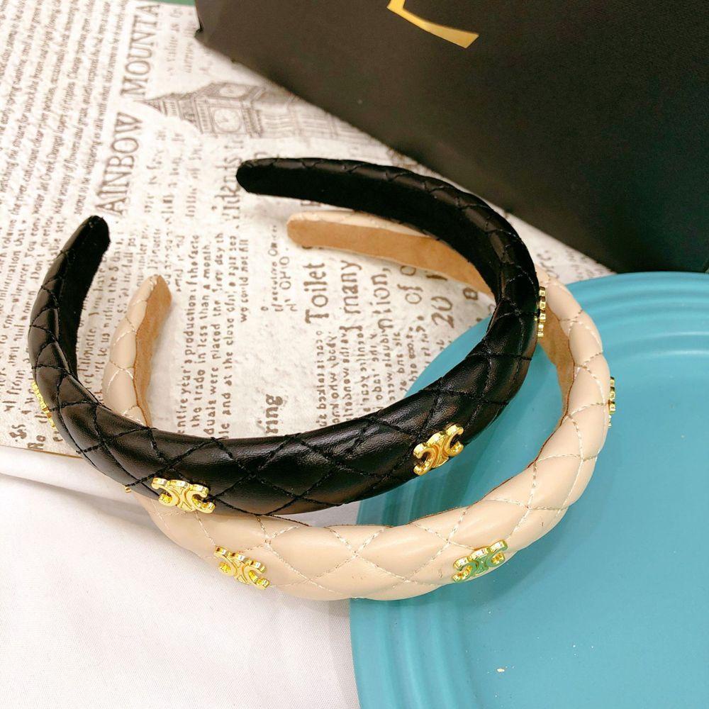 Băng Đô Cài Tóc Bằng Xốp Pu Họa Tiết Kẻ Ô Phong Cách Hàn Quốc Sang Trọng