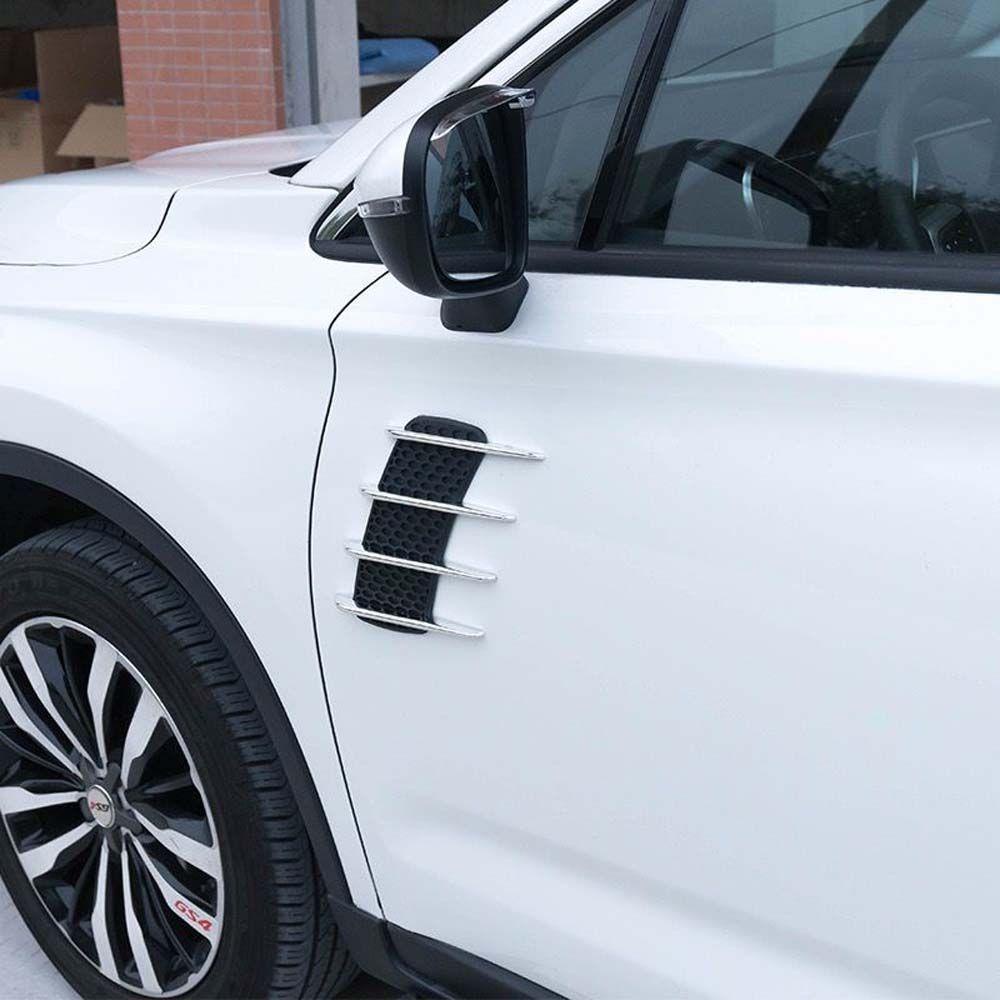 Miếng Dán Trang Trí Lỗ Thông Khí Xe Hơi Hình Cá Mập 3D Bằng Nhựa ABS Mạ Crom