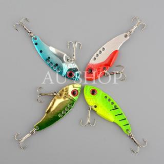 Metal Fishing Lure Crankbait Bass Floating Spinner Bait Hook Tackle 4 Colors