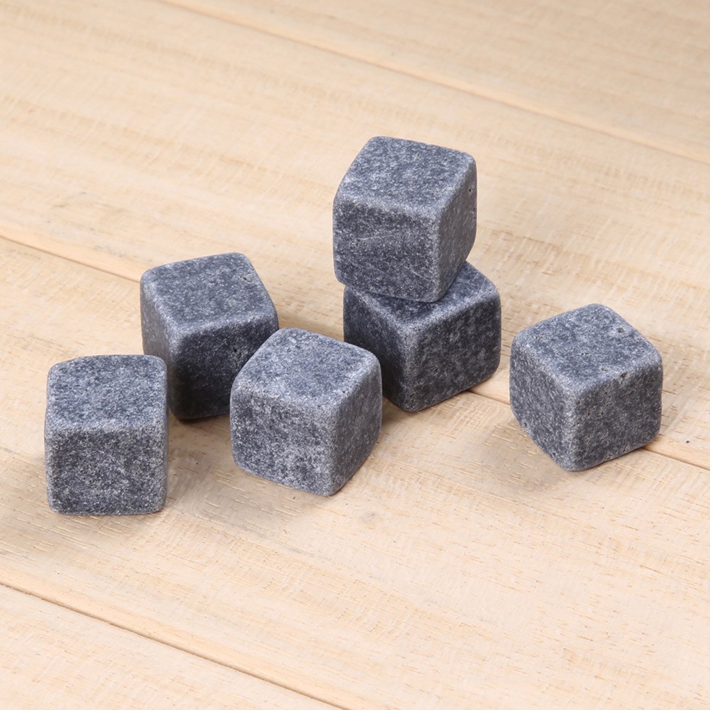 [Coco] 6pcs/set Whiskey Stones Sipping Ice Cube Whisky Stone Rock Wine Cooler Christmas Bar Accessories