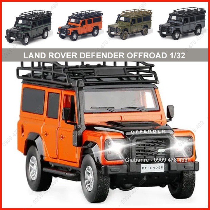 Xe Mô Hình Kim Loại Range Rover Defender Offroad Tỉ Lệ 1:32 - Cam - 9773