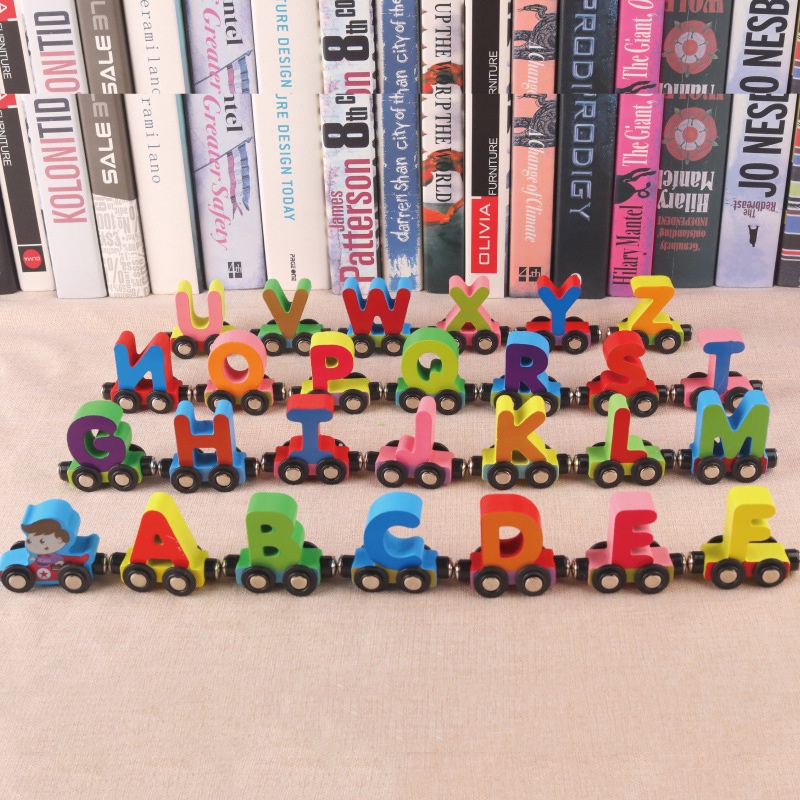 Xe lửa đồ chơi gỗ giáo dục sớm, đồ chơi thông minh đoàn tàu chữ số cho bé vừa chơi vừa học